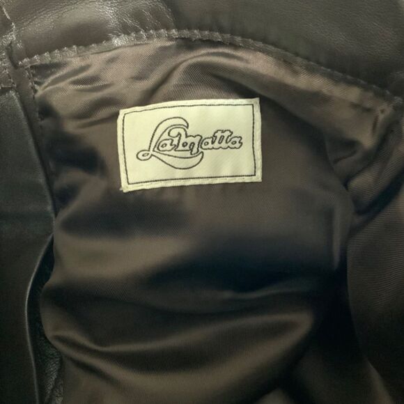 LAMATTA 100% Lamb Leather Dk. Brown 5 Pocket Lined Pants Sz 6 MADE IN ITALY - Picture 5 of 10